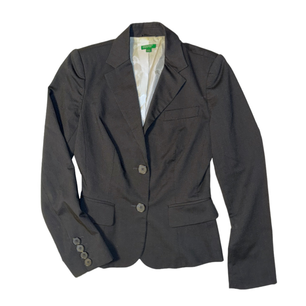 United Colors of Benetton Blazer S Black ClassicY2k 2 Button